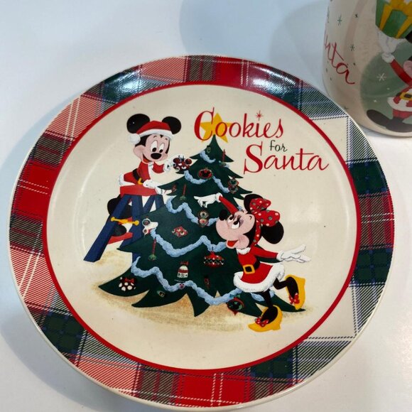 Mickey & Minnie Mouse Mug and Plate Christmas Cookies & Milk for Santa - Picture 4 of 8